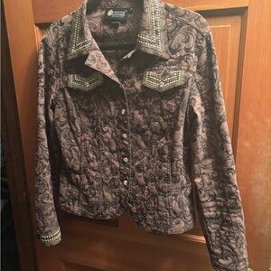 Brown Embellished Women's Jacket